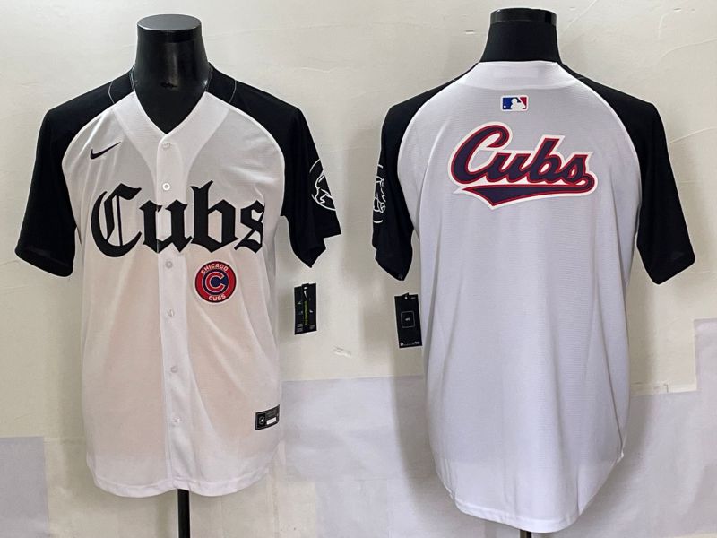 Men 2025 Chicago Cubs Blank White black Five generations Joint Name Nike MLB Jersey style 62->chicago cubs->MLB Jersey